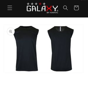 Galaxy by Harvic-Mens Moisture Wicking Active Performance Tank Tee (Black)